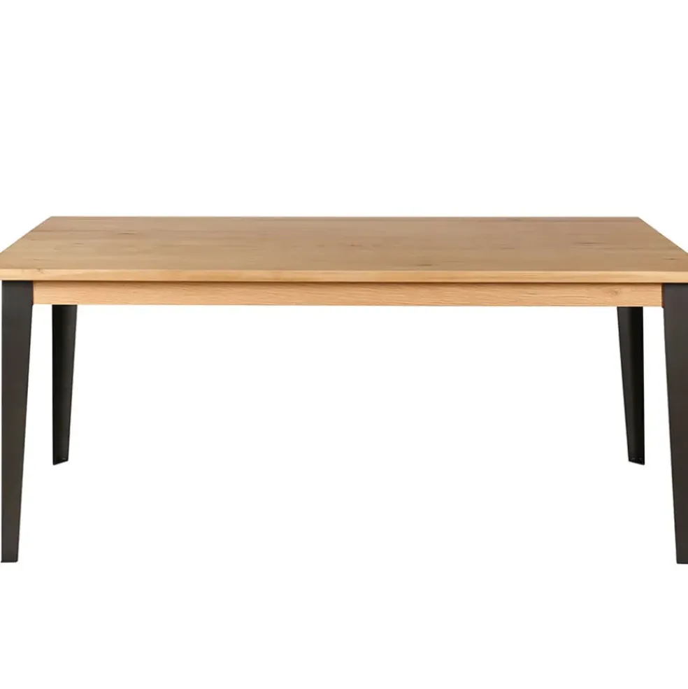Table à manger en chêne massif et pieds acier L200cm - Manny