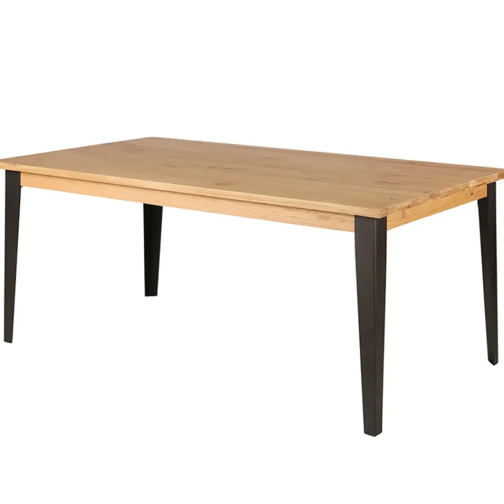 Table à manger en chêne massif et pieds acier L200cm - Manny