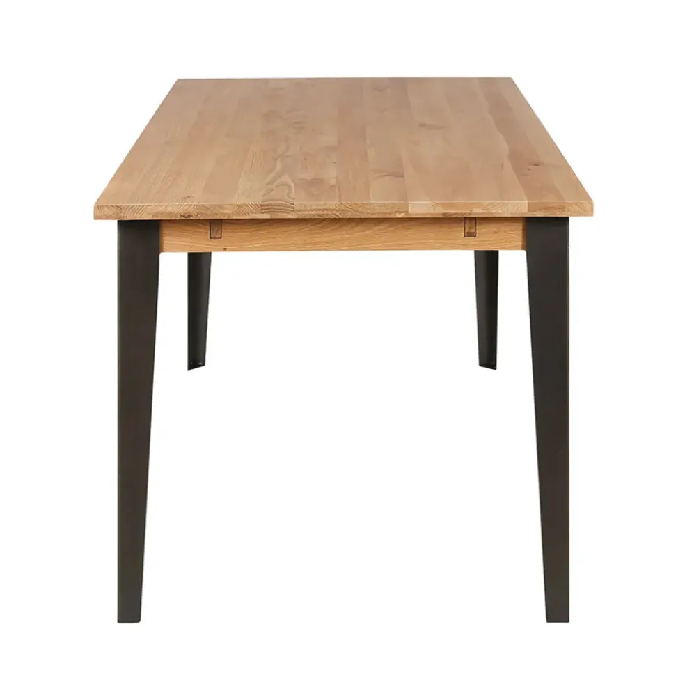 Table à manger en chêne massif et pieds acier L200cm - Manny