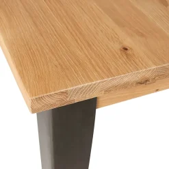 Table à manger en chêne massif et pieds acier L200cm - Manny