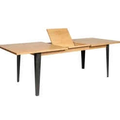 Table à manger en placage chêne 180cm avec allonge 60cm - Manny