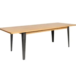 Table à manger en placage chêne 180cm avec allonge 60cm - Manny