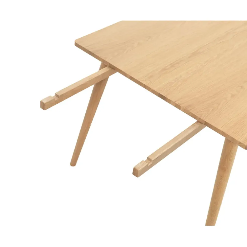 Table à manger en placage chêne naturel 190x90cm - barrali