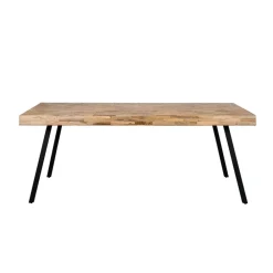 Table à manger en teck massif et pieds métal 200x90cm - Suri