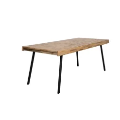 Table à manger en teck massif et pieds métal 200x90cm - Suri