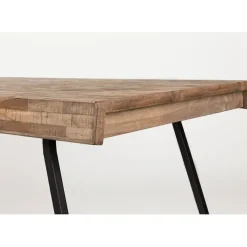Table à manger en teck massif et pieds métal 200x90cm - Suri