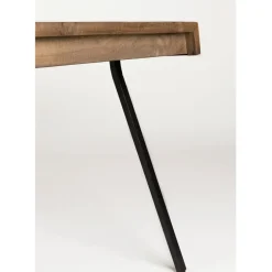 Table à manger en teck massif et pieds métal 200x90cm - Suri
