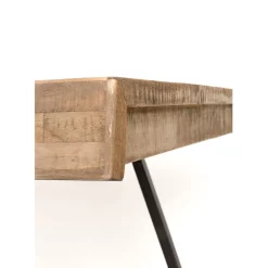 Table à manger en teck massif et pieds métal 200x90cm - Suri