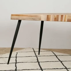 Table à manger en teck recyclé et métal 150x75cm - Wally