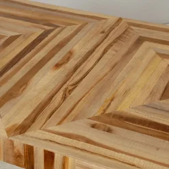 Table à manger en teck recyclé et métal 150x75cm - Wally