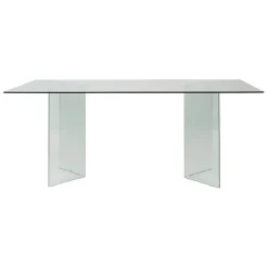 Table à manger en verre trempé 180x90cm - Adela