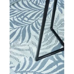 Table bar extérieur rond en fer et verre beige et noir d61cm - Baleares