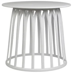 Table basse de jardin ronde blanc d50cm - Lumi