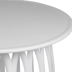 Table basse de jardin ronde blanc d50cm - Lumi