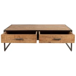 Table basse en acacia et fer noir 120x60cm - Factory