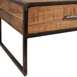 Table basse en acacia et fer noir 120x60cm - Factory