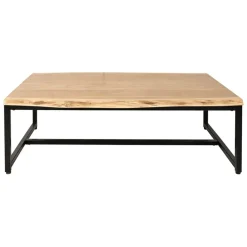Table basse en acacia et pieds en fer noir - Brooklyn