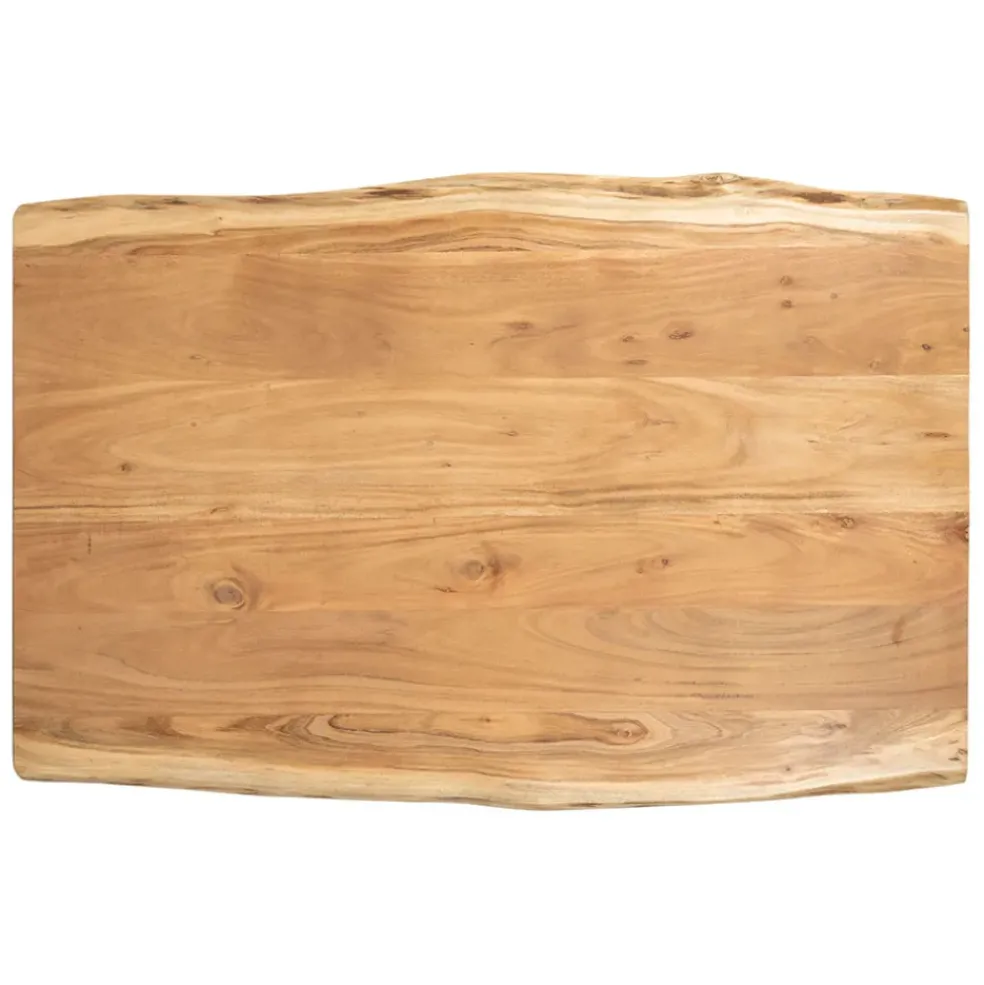 Table basse en acacia et pieds en fer noir - Brooklyn