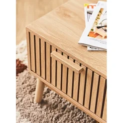 Table basse en bois naturel 100x50 cm - kara