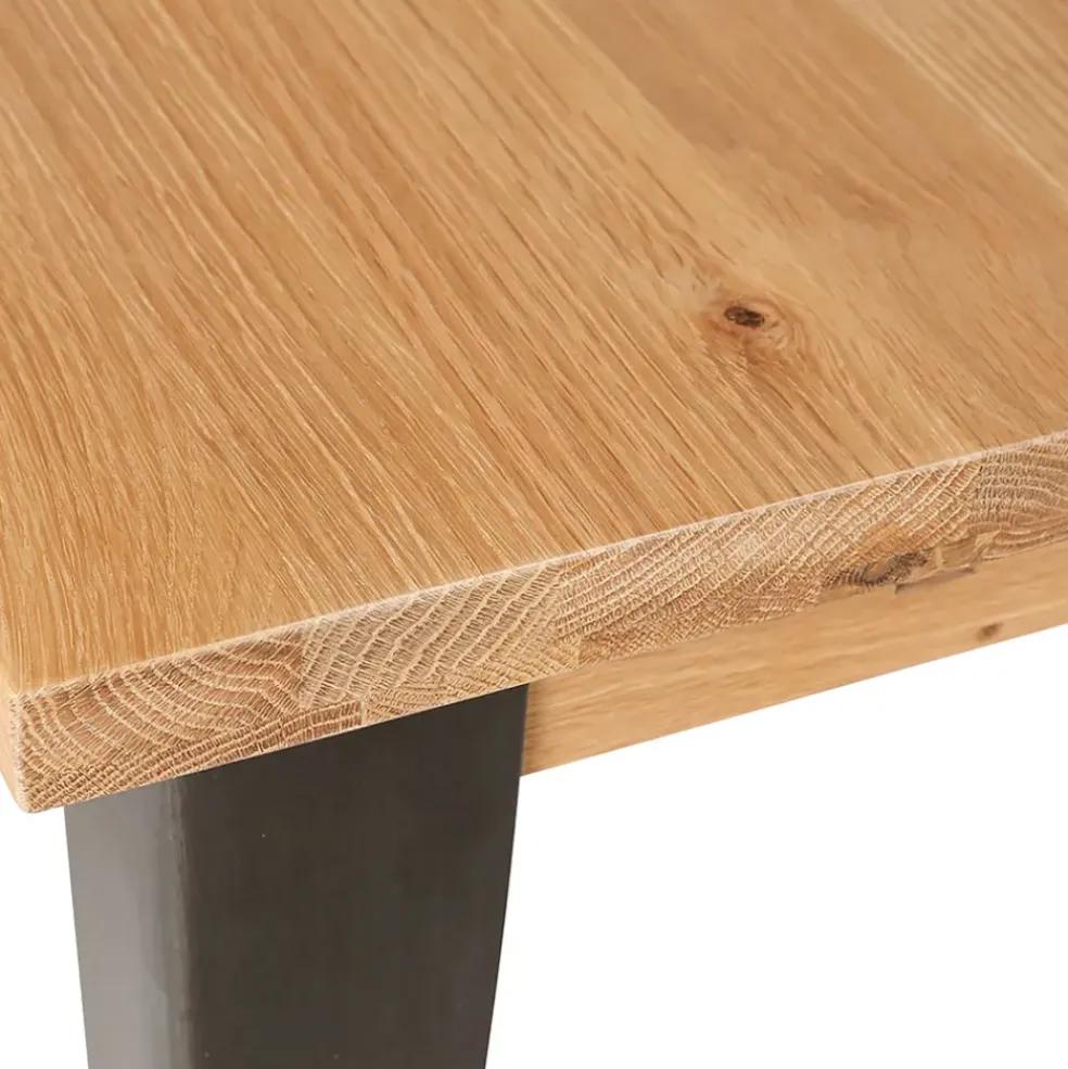 Table basse en chêne massif et pieds acier L120cm - Manny