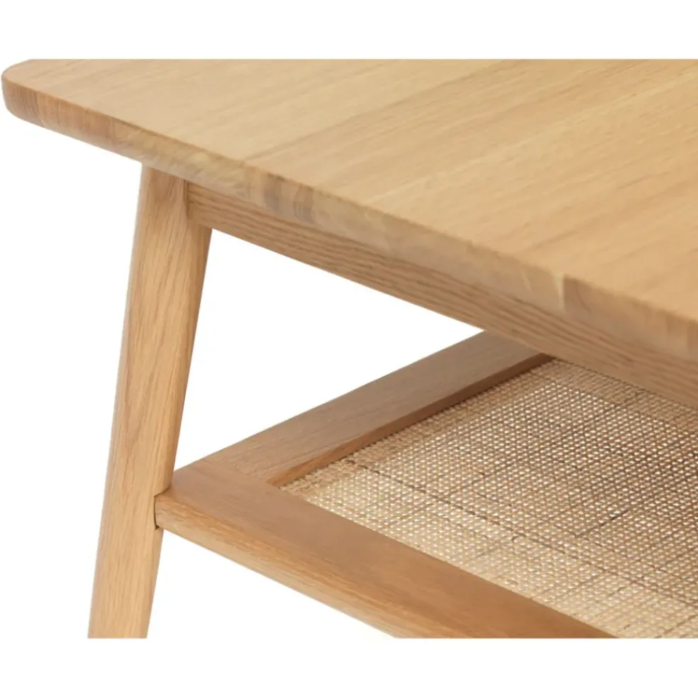 Table basse en placage chêne et cannage l120cm - barrali