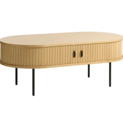 Table basse en placage chêne naturel 120x60 cm - nola