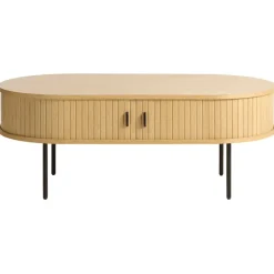 Table basse en placage chêne naturel 120x60 cm - nola