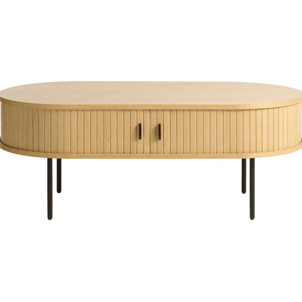 Table basse en placage chêne naturel 120x60 cm - nola