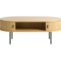 Table basse en placage chêne naturel 120x60 cm - nola