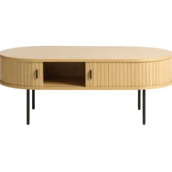 Table basse en placage chêne naturel 120x60 cm - nola