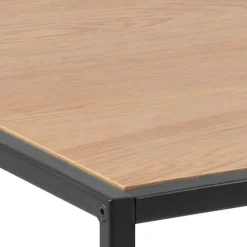 Table basse en plaqué chêne et métal noir L100cm - Senzo