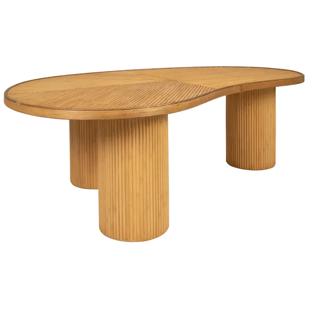 Table basse en rotin et bambou naturel 124x73cm - Saori