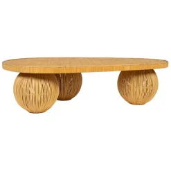Table basse en rotin et bambou naturel 119x66cm - Tamba