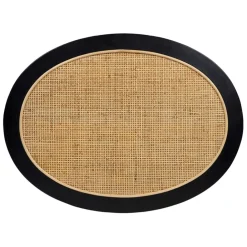 Table basse en rotin et sapin naturel et noir - Balamea