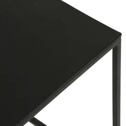 Table basse gigogne carrée (lot de 2) en aluminium et fer noir - Felia