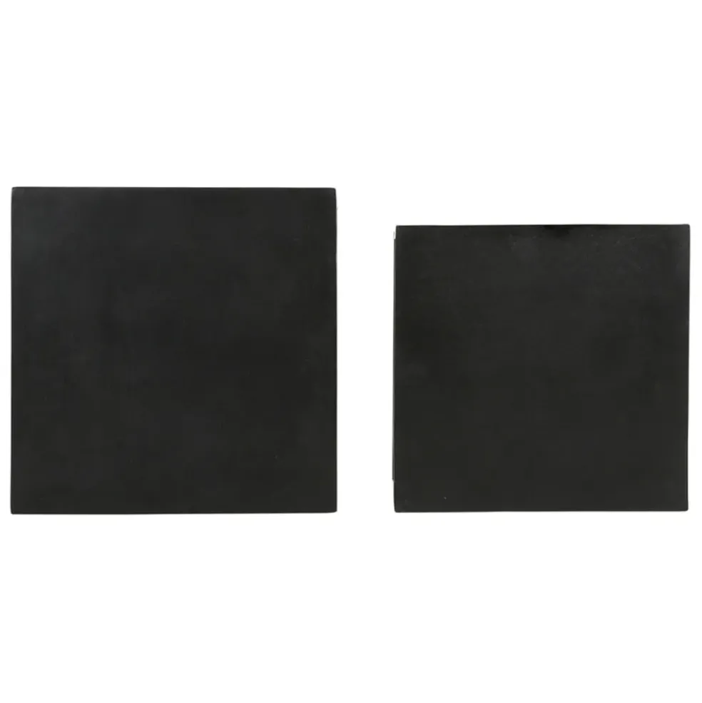 Table basse gigogne carrée (lot de 2) en aluminium et fer noir - Felia