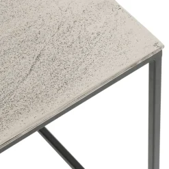 Table basse gigogne carrée (lot de 2) en aluminium et fer argenté - Felia