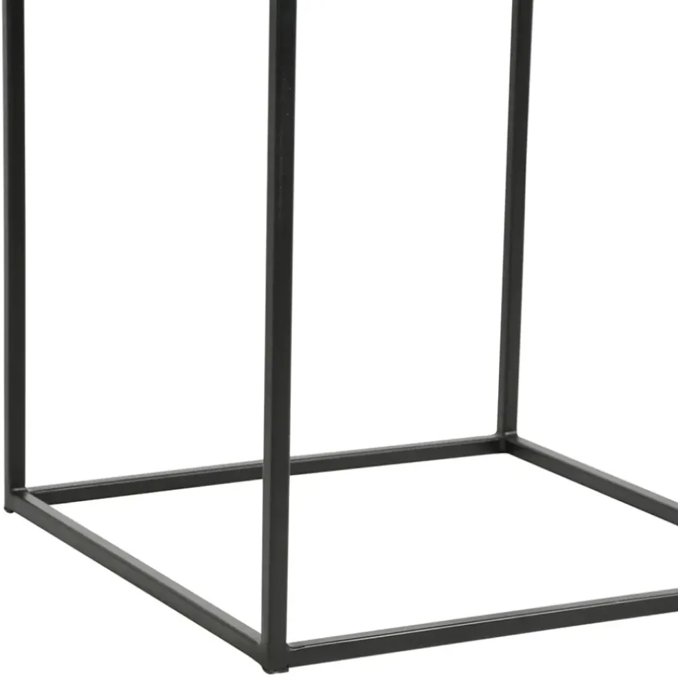 Table basse gigogne carrée (lot de 2) en aluminium et fer argenté - Felia