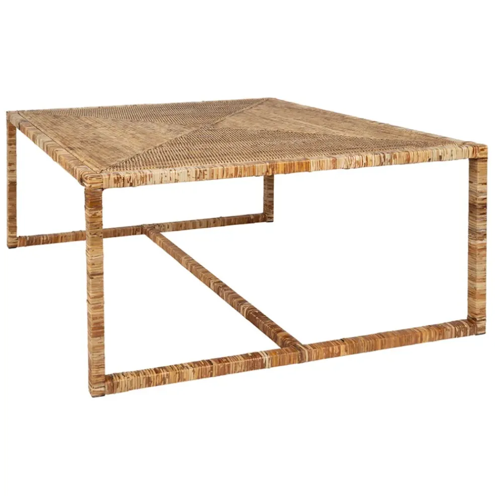 Table basse gigogne (lot de 3) en rotin naturel et fer - Pasil