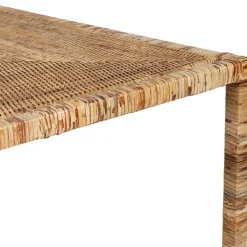 Table basse gigogne (lot de 3) en rotin naturel et fer - Pasil