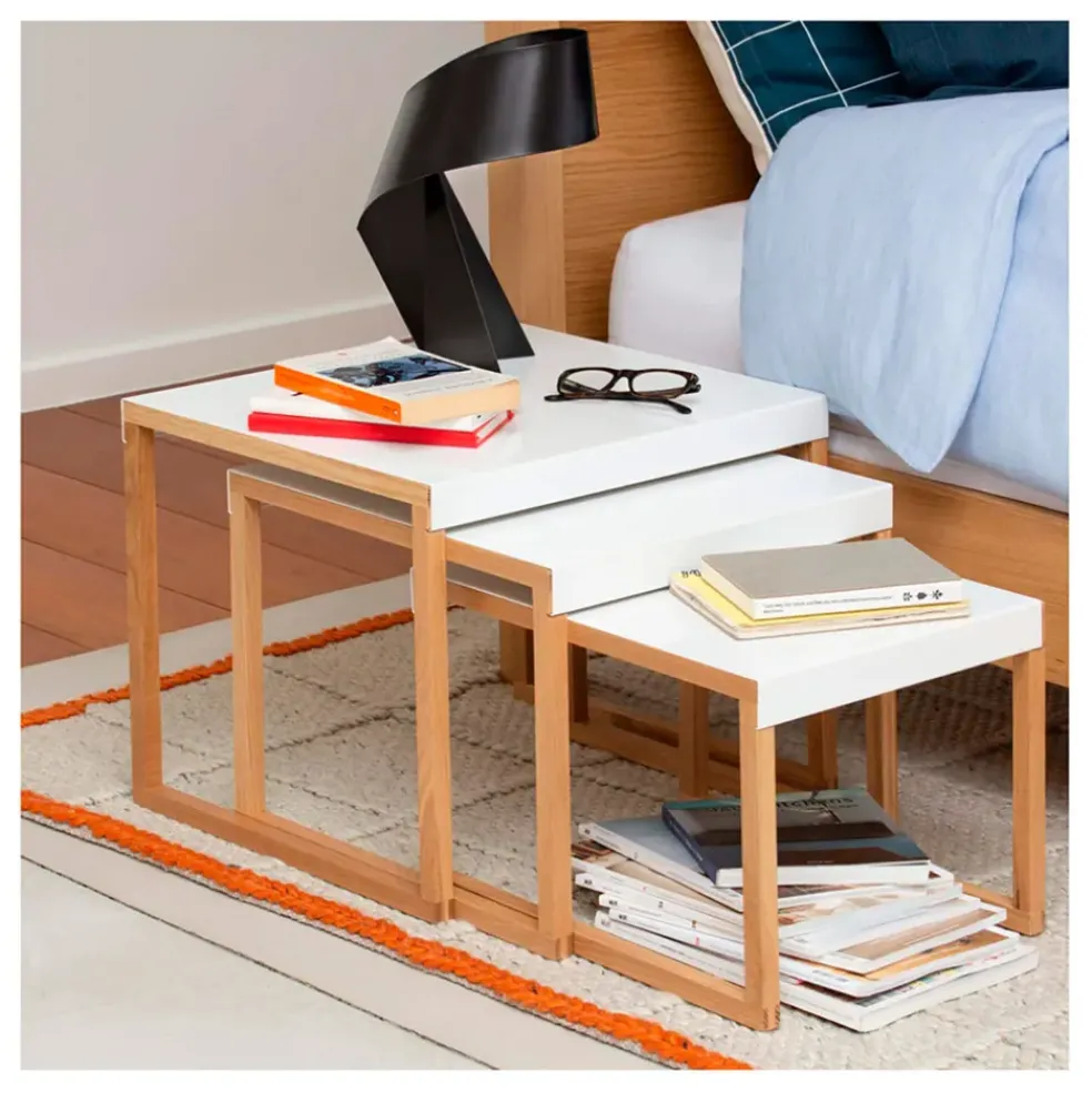 Table basse gigogne (lot de 3) en acier laqué - Kilo