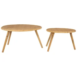 Table basse gigogne (lot de 2) en rotin naturel - Tamba