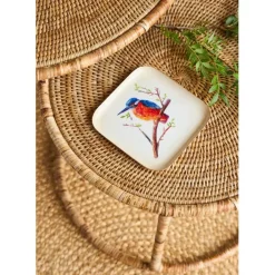 Table basse gigogne ronde (lot de 2) en rotin naturel et fer - Pasil