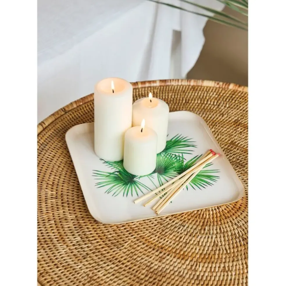 Table basse gigogne ronde (lot de 2) en rotin naturel et fer - Pasil