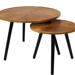Table basse gigogne ronde (lot de 2) en pin - Faya