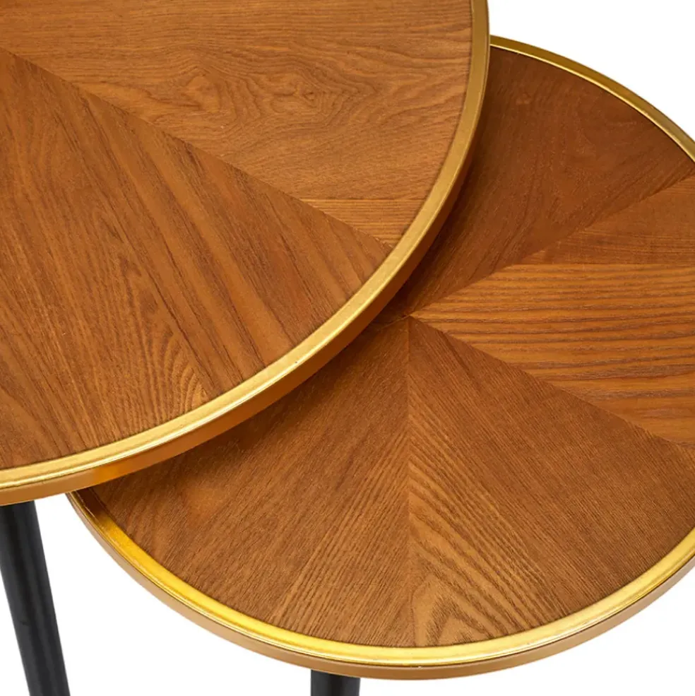 Table basse gigogne ronde (lot de 2) en pin - Faya