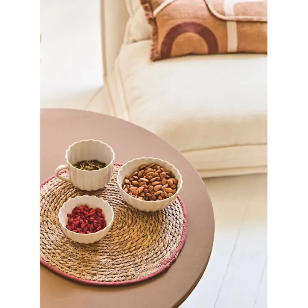 Table basse ronde en fer beige d79xh40cm - Minimal