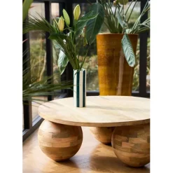 Table basse ronde en manguier naturel d79cm - Organic