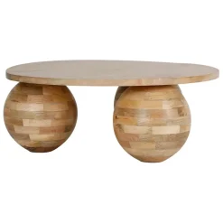 Table basse ronde en manguier naturel d79cm - Organic