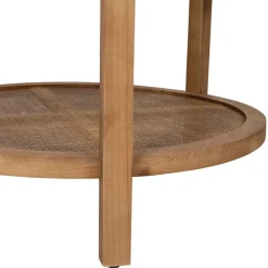 Table basse ronde en sapin naturel et verre trempé d75cm - Firmin